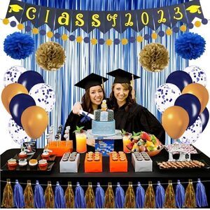 Party Decorations 2023, Blue and Gold Graduation  Class of 2023 Party Supplies